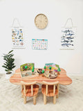 Darrahopens Furniture Child hardwood cloud table with 4 chairs