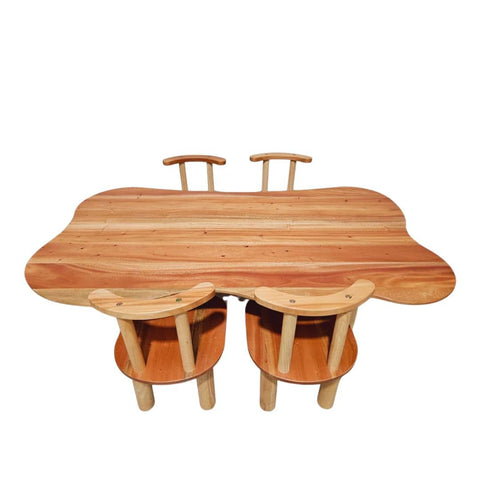 Darrahopens Furniture Child hardwood cloud table with 4 chairs