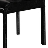 darrahopens Furniture > Dining 2x Steel Frame Black Leatherette Medium High Backrest Dining Chairs with Wooden legs