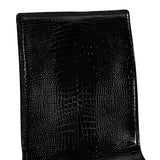 darrahopens Furniture > Dining 2x Steel Frame Black Leatherette Medium High Backrest Dining Chairs with Wooden legs