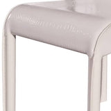 darrahopens Furniture > Dining 2x Steel Frame White Leatherette Medium High Backrest Dining Chairs with Wooden legs