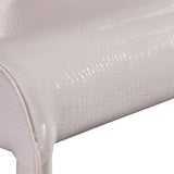 darrahopens Furniture > Dining 2x Steel Frame White Leatherette Medium High Backrest Dining Chairs with Wooden legs