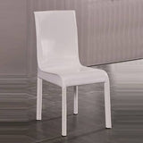darrahopens Furniture > Dining 2x Steel Frame White Leatherette Medium High Backrest Dining Chairs with Wooden legs