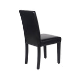 Darrahopens Furniture > Dining 2x Wooden Frame Black Leatherette Dining Chairs with Solid Pine Legs