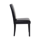 Darrahopens Furniture > Dining 2x Wooden Frame Black Leatherette Dining Chairs with Solid Pine Legs