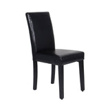Darrahopens Furniture > Dining 2x Wooden Frame Black Leatherette Dining Chairs with Solid Pine Legs