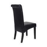 Darrahopens Furniture > Dining 2x Wooden Frame Black Leatherette Dining Chairs with Solid Pine Legs