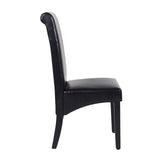 Darrahopens Furniture > Dining 2x Wooden Frame Black Leatherette Dining Chairs with Solid Pine Legs