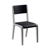 Darrahopens Furniture > Dining 2x Wooden Frame Black Leatherette Medium High Backrest Dining Chairs