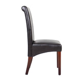 Darrahopens Furniture > Dining 2x Wooden Frame Brown Leatherette Dining Chairs with Solid Pine Legs