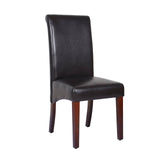 Darrahopens Furniture > Dining 2x Wooden Frame Brown Leatherette Dining Chairs with Solid Pine Legs