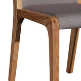 darrahopens Furniture > Dining 2x Wooden Frame Leatherette In Gray Fabric Dining Chairs with Wooden Legs