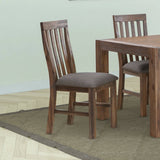 darrahopens Furniture > Dining 2x Wooden Frame Leatherette in Solid Wood Acacia & Veneer Dining Chairs in Chocolate Colour