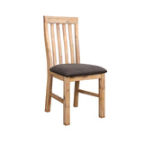 darrahopens Furniture > Dining 2x Wooden Frame Leatherette in Solid Wood Acacia & Veneer Dining Chairs in Oak Colour