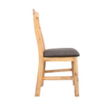 darrahopens Furniture > Dining 2x Wooden Frame Leatherette in Solid Wood Acacia & Veneer Dining Chairs in Oak Colour