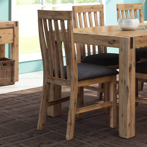 darrahopens Furniture > Dining 2x Wooden Frame Leatherette in Solid Wood Acacia & Veneer Dining Chairs in Oak Colour