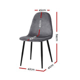 darrahopens Furniture > Dining 4 X Artiss Dining Chairs Dark Grey