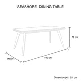 darrahopens Furniture > Dining 7 Pieces Dining Suite 180cm Medium Size Dining Table & 6X Chairs in Solid Acacia Wooden Frame in Silver Brush Colour