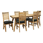 darrahopens Furniture > Dining 7 Pieces Dining Suite 180cm Medium Size Dining Table & 6X Chairs in Solid Acacia Wooden Frame in Silver Brush Colour