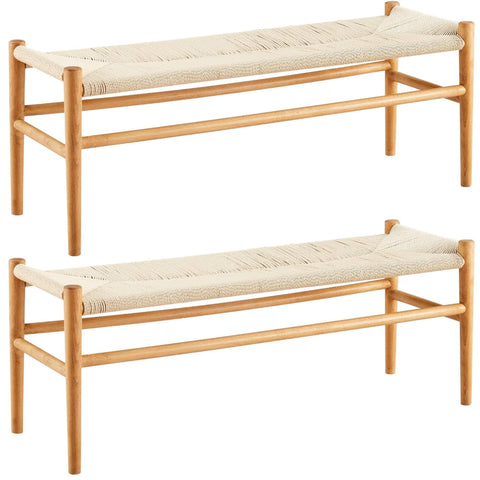 Darrahopens Furniture > Dining Anemone  2p Wishbone 120cm Dining Bench Beech Timber Replica Hans Wenger Natural