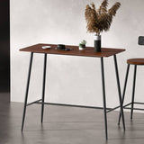 Darrahopens Furniture > Dining Artiss Bar Table Industrial Dining Desk High Wood Kitchen Shelf Wooden Cafe Pub
