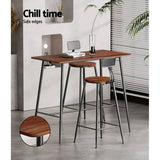 Darrahopens Furniture > Dining Artiss Bar Table Industrial Dining Desk High Wood Kitchen Shelf Wooden Cafe Pub