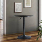 darrahopens Furniture > Dining Artiss Bar Table Kitchen Tables Swivel Round Metal Black