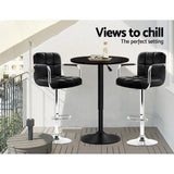 darrahopens Furniture > Dining Artiss Bar Table Kitchen Tables Swivel Round Metal Black