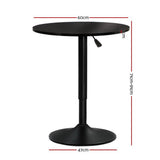 darrahopens Furniture > Dining Artiss Bar Table Kitchen Tables Swivel Round Metal Black