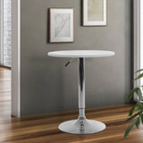 darrahopens Furniture > Dining Artiss Bar Table Kitchen Tables Swivel Round Metal White