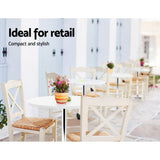 darrahopens Furniture > Dining Artiss Bar Table Kitchen Tables Swivel Round Metal White