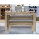 darrahopens Furniture > Dining Artiss Dining Bench NATU Upholstery Seat Stool Chair Cushion Kitchen Furniture Oak 90cm