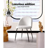 Darrahopens Furniture > Dining Artiss Dining Chairs Accent Chairs Armchair Kitchen Sherpa Boucle Chair White