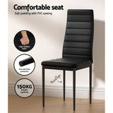 Darrahopens Furniture > Dining Artiss Dining Chairs and Table Dining Set 6 Chair Set Of 7 Wooden Top Black