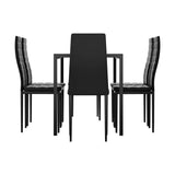 Darrahopens Furniture > Dining Artiss Dining Chairs and Table Dining Set 6 Chair Set Of 7 Wooden Top Black