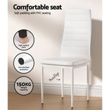 Darrahopens Furniture > Dining Artiss Dining Chairs and Table Dining Set 6 Chair Set Of 7 Wooden Top White