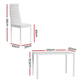 Darrahopens Furniture > Dining Artiss Dining Chairs and Table Dining Set 6 Chair Set Of 7 Wooden Top White
