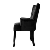 darrahopens Furniture > Dining Artiss Dining Chairs French Provincial Chair Velvet Fabric Timber Retro Black
