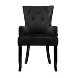 darrahopens Furniture > Dining Artiss Dining Chairs French Provincial Chair Velvet Fabric Timber Retro Black