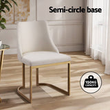 Darrahopens Furniture > Dining Artiss Dining Chairs Linen Fabric Beige Set Of 2 Balen