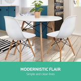 darrahopens Furniture > Dining Artiss Dining Table 4 Seater Round Replica DSW Eiffel Kitchen Timber White