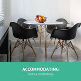 darrahopens Furniture > Dining Artiss Dining Table 4 Seater Round Replica DSW Eiffel Kitchen Timber White