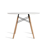 darrahopens Furniture > Dining Artiss Dining Table 4 Seater Round Replica DSW Eiffel Kitchen Timber White