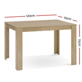 darrahopens Furniture > Dining Artiss Dining Table 4 Seater Wooden Kitchen Tables Oak 120cm Cafe Restaurant