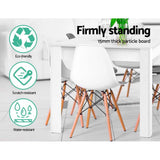 darrahopens Furniture > Dining Artiss Dining Table 4 Seater Wooden Kitchen Tables White 120cm Cafe Restaurant