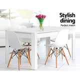 darrahopens Furniture > Dining Artiss Dining Table 4 Seater Wooden Kitchen Tables White 120cm Cafe Restaurant