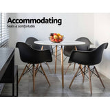 darrahopens Furniture > Dining Artiss Dining Table Round 4 Seater Replica Tables Cafe Timber White 90cm