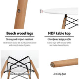 darrahopens Furniture > Dining Artiss Dining Table Round 4 Seater Replica Tables Cafe Timber White 90cm