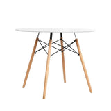 darrahopens Furniture > Dining Artiss Dining Table Round 4 Seater Replica Tables Cafe Timber White 90cm
