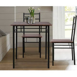 darrahopens Furniture > Dining Artiss Metal Table and Chairs - Walnut & Black